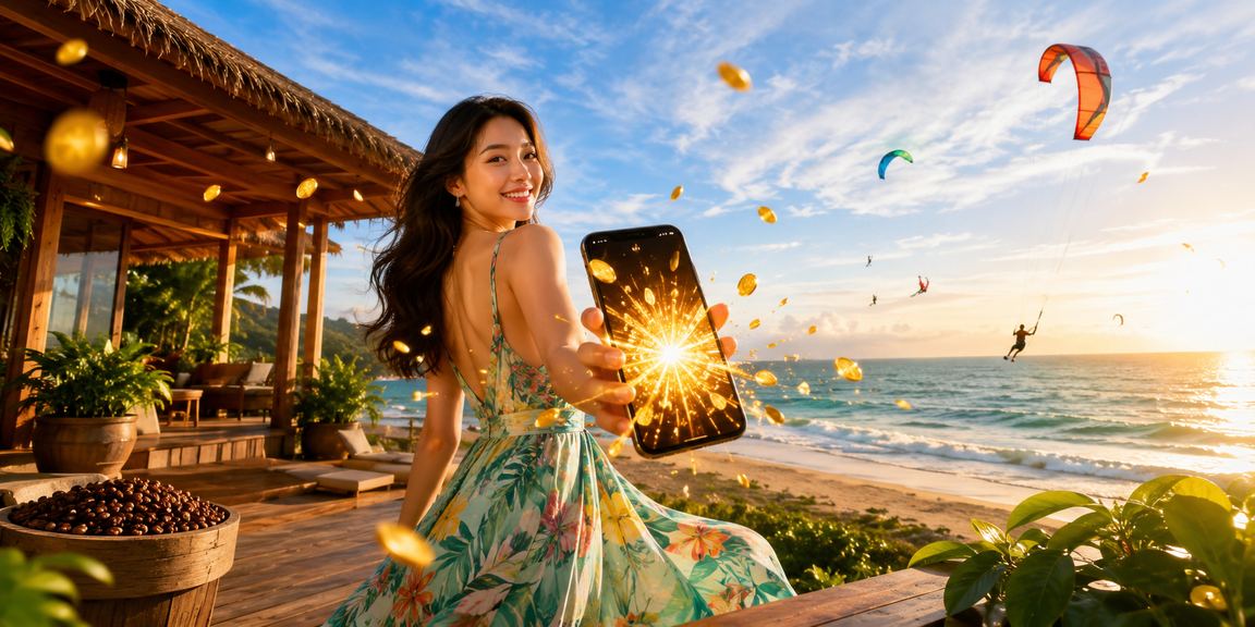 Người chơi tại Mũi Né thư giãn với cà phê và trải nghiệm casino trên điện thoại di động