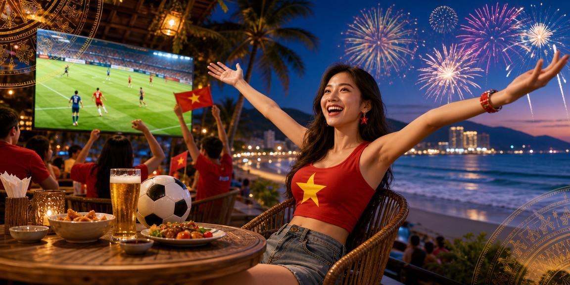Người dùng tại Nha Trang mở ứng dụng casino trực tuyến trên điện thoại trong quán cà phê ven biển